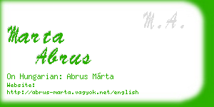 marta abrus business card