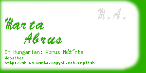 marta abrus business card